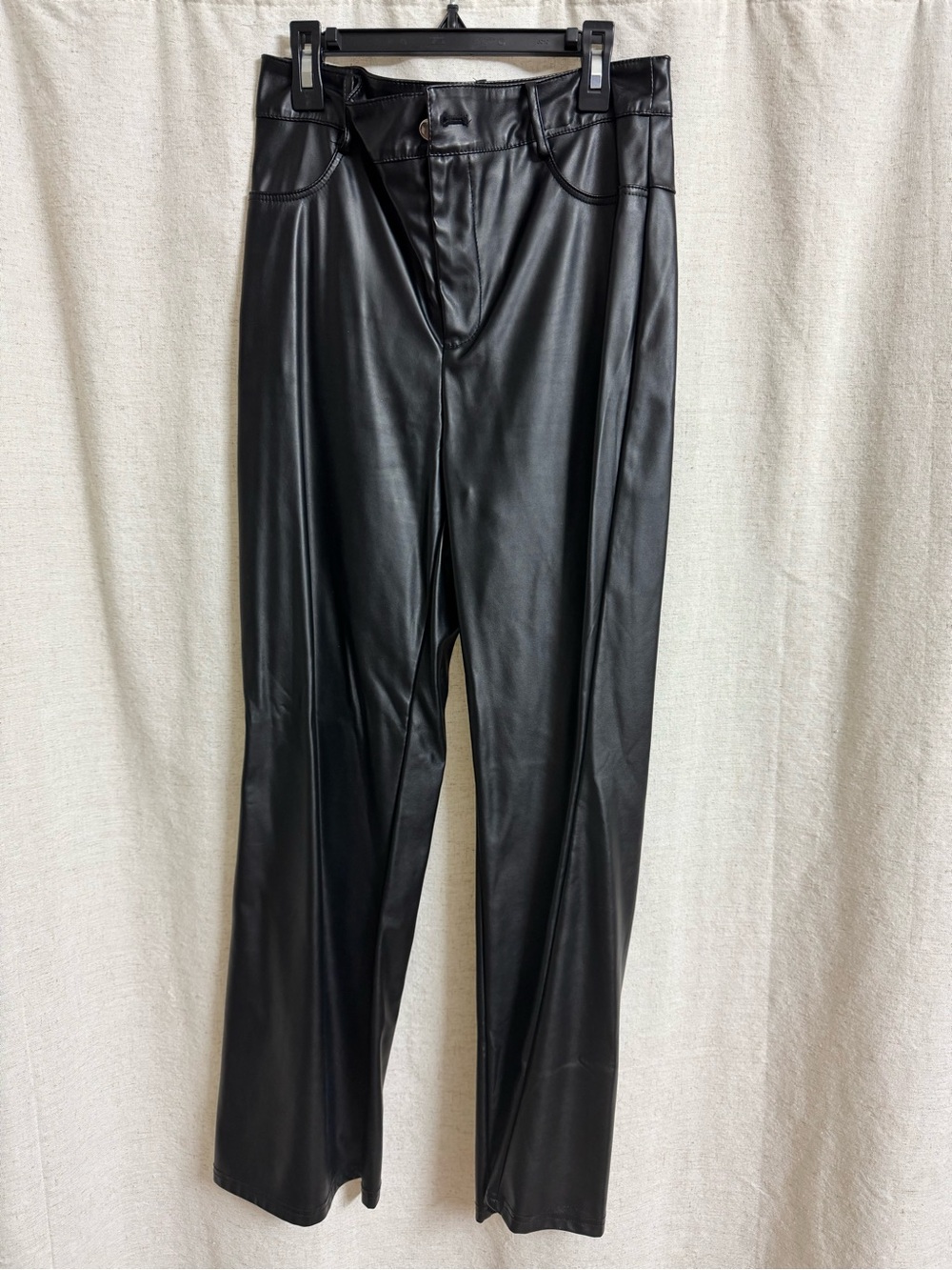 SHEIN Black Faux Leather Pants
